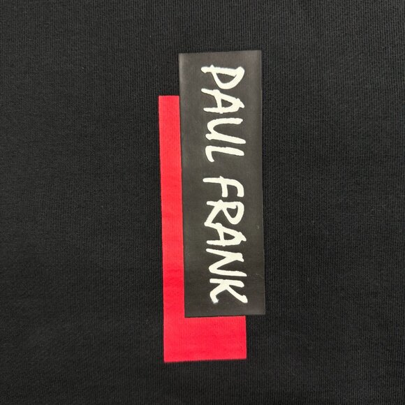 Paul Frank Sweatshirt Womens Large L Black Julius Monkey Rose Embroidery Sweater - Picture 5 of 10